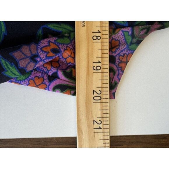 J. Crew Navy Colorful Damask Mirror Image Peplum Hem Top Tank Blouse Sz 12 EUC - Picture 15 of 16